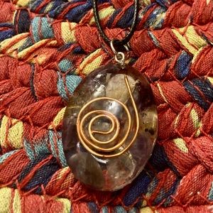 Amethyst orgone charm necklace